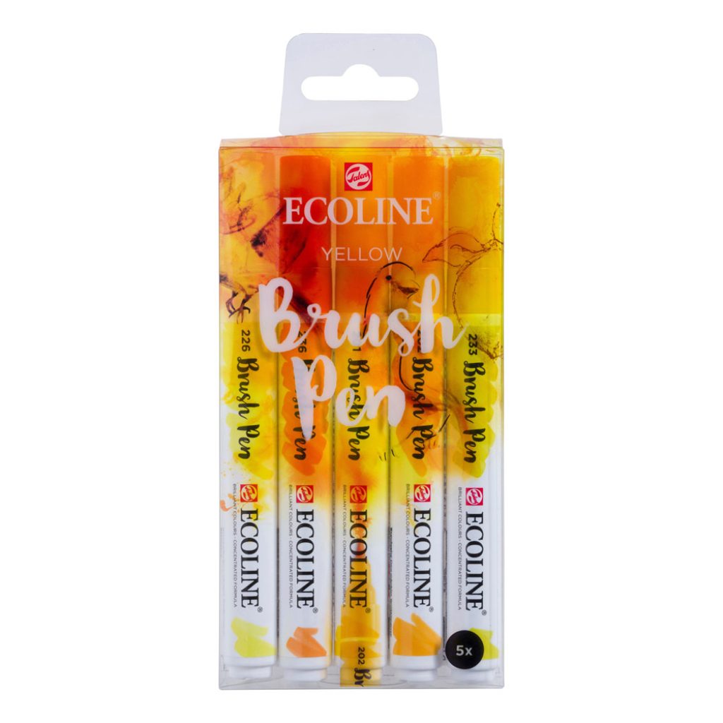 ESTUCHE ECOLINE BRUSH PEN AMARILLO 5 COLORES 226; 236; 201; 202; 233