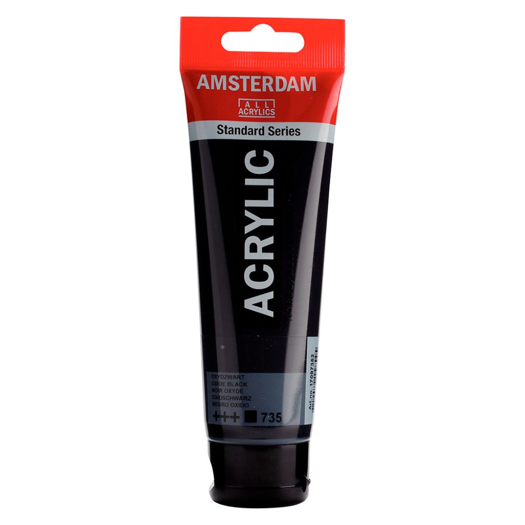 ACRILICO AMSTERDAM TUBO 120 MLS. NEGRO OXIDO (OPACO)