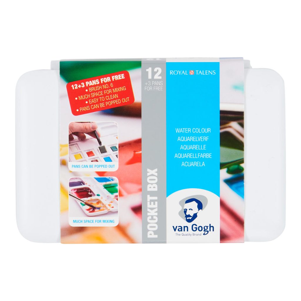 Caja Acuarelas Van Gogh Pocket 12+3 Pastillas Edición Limitada + Pincel