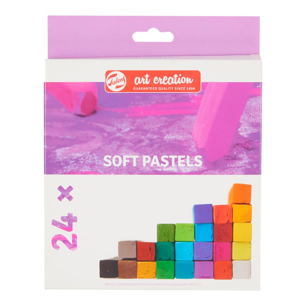"Estuche de pasteles suaves Talens Art Creation con 24 barras cuadradas de colores surtidos"