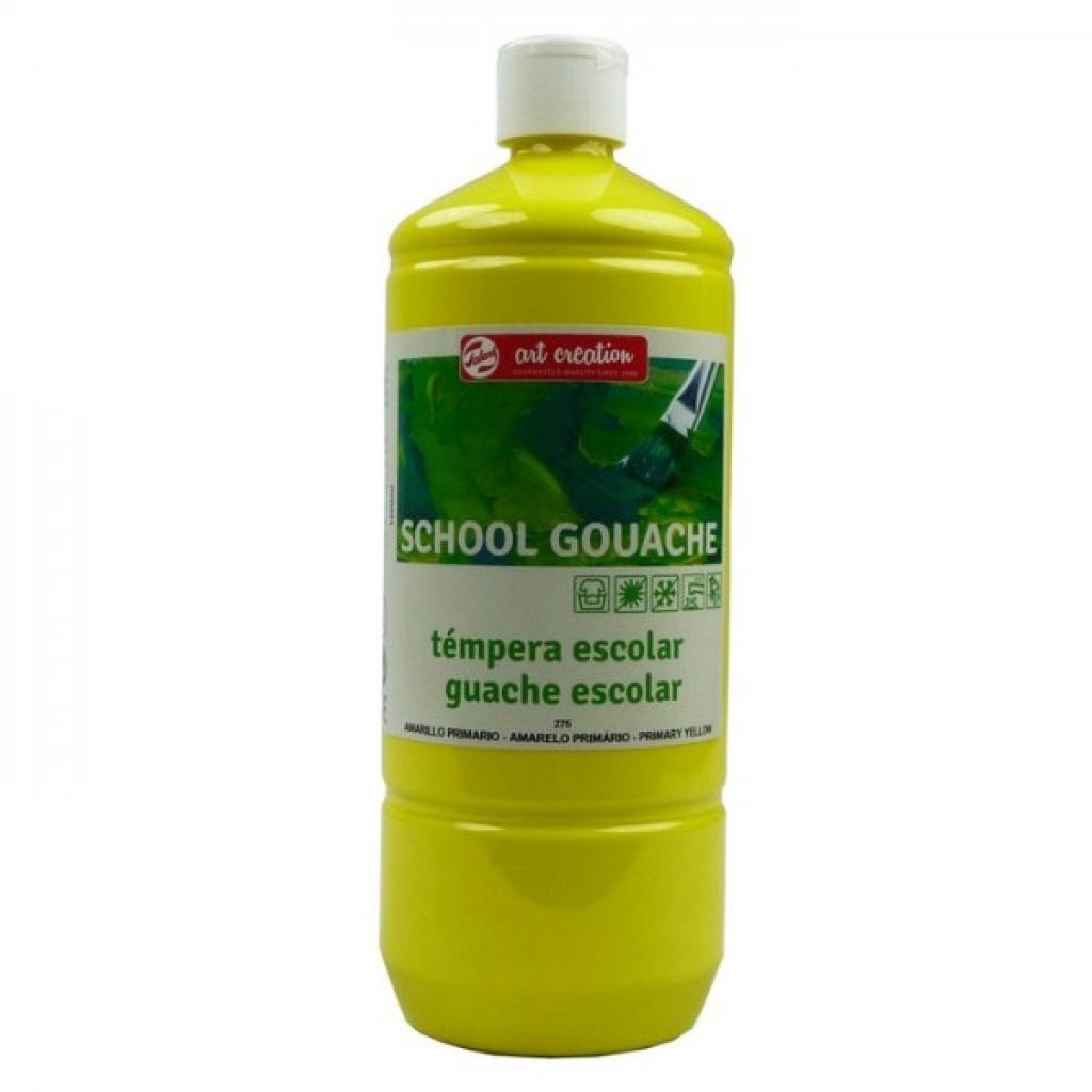 Tempera Escolar Bote de 1 Litro Amarillo Primario
