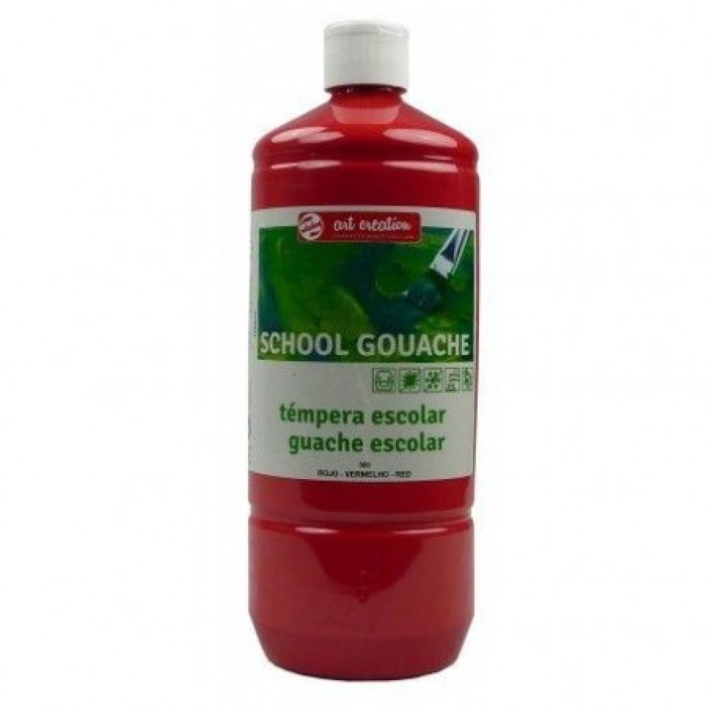 Tempera Escolar Bote 1 Litro Rojo Primario