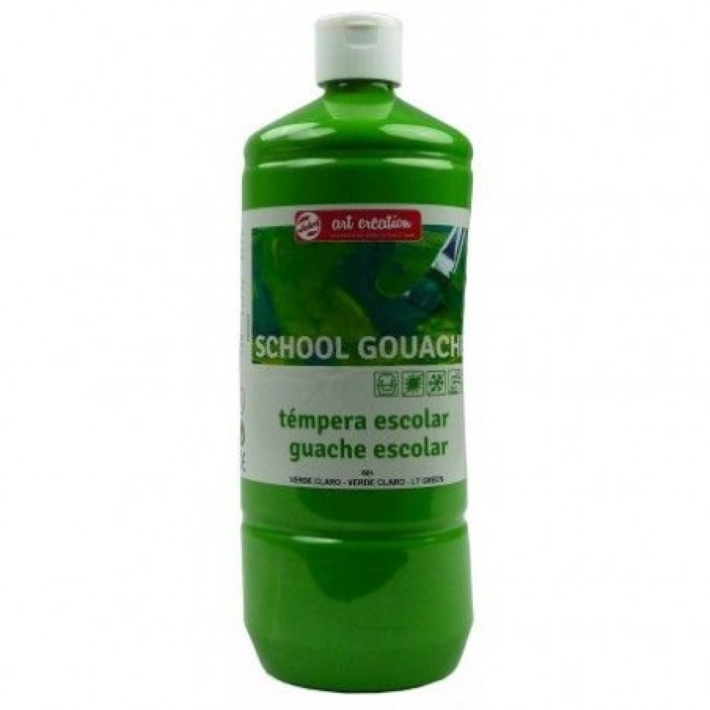 Tempera Escolar Verde Claro Bote de 1 Litro